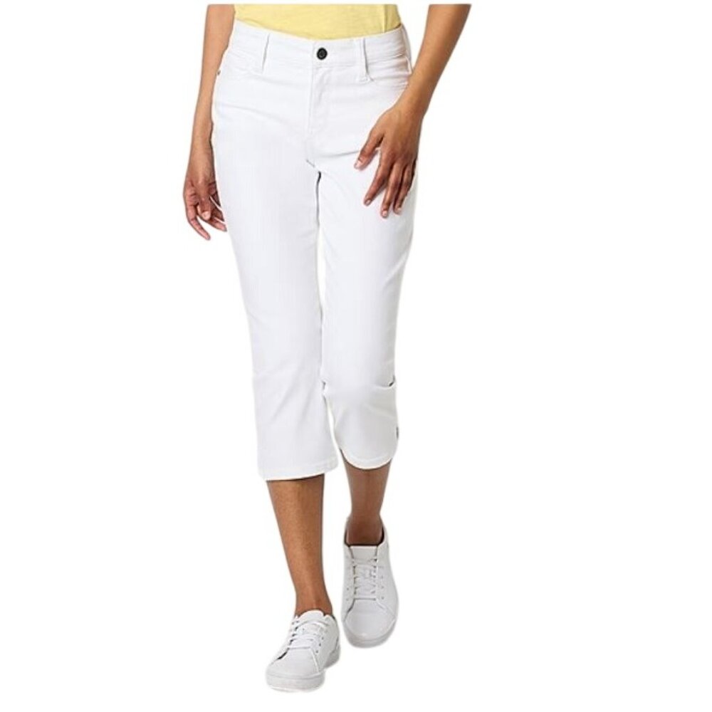 St. John's Bay Secretly Slender Mid Rise Denim Capri‎ Size 4P NWT